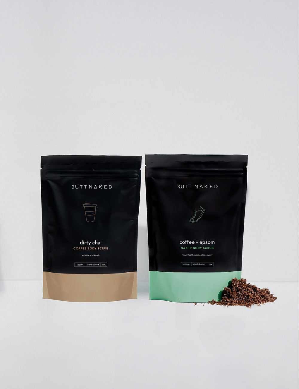 Natural ingredients in Mated Scrub Kit - Organic, Vegan, and Waterless Exfoliation