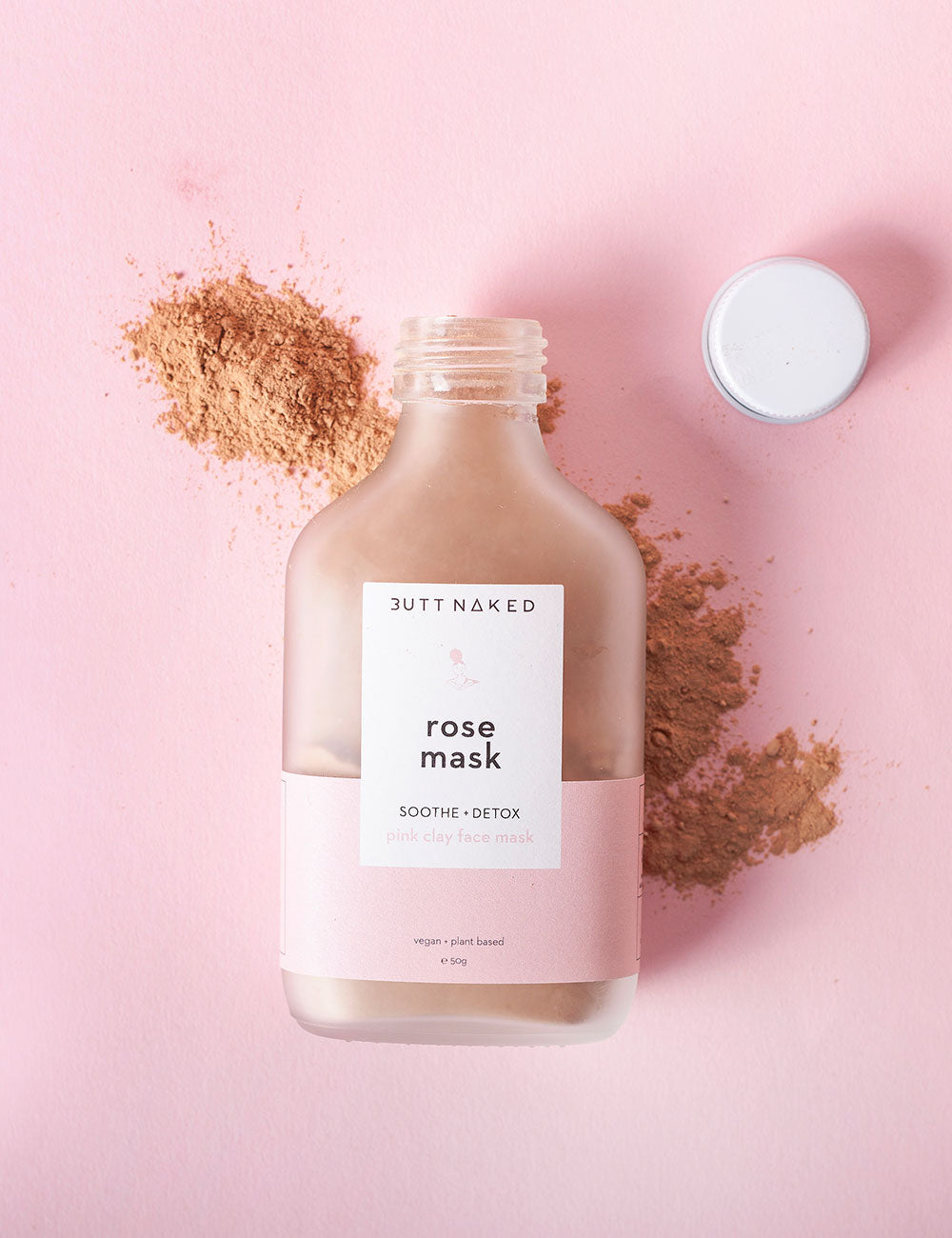 Detoxifying and brightening ingredients in Rose Pink Clay Mask - Organic, Vegan, and Waterless